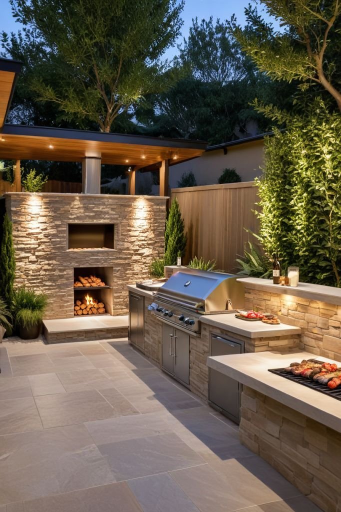 Outdoor kitchen BBQ station reference
